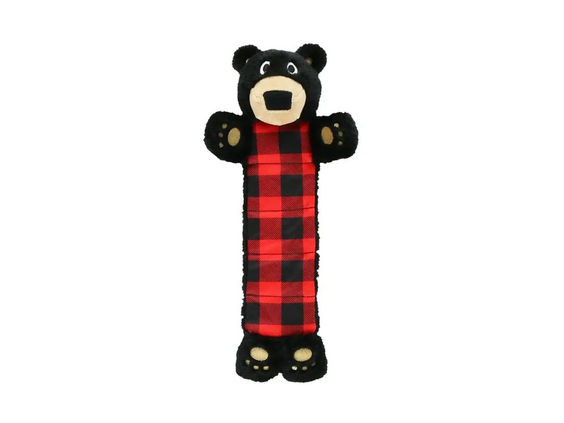 Lazy One Plaid Bear Dog Toy