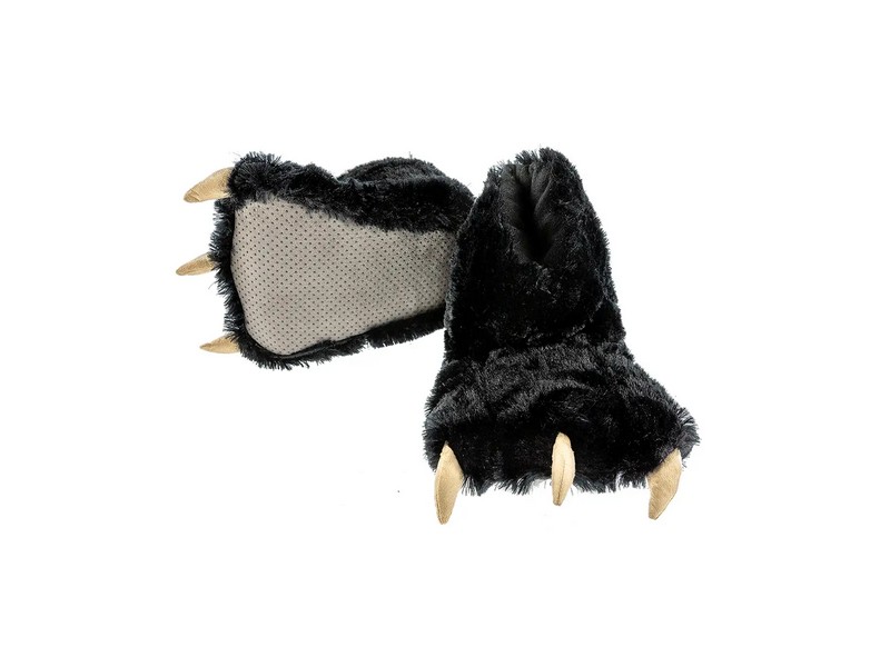 Lazy One Black Bear Kid's Paw Slipper