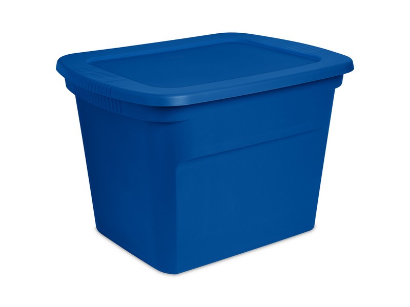 Sterilite 18 gal Blue Storage Tote 16.125 in. H X 18.375 in. W X 23.5 in. D