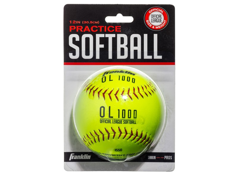 Franklin Yellow Cork/Rubber Softballs 12 in. 1 pk