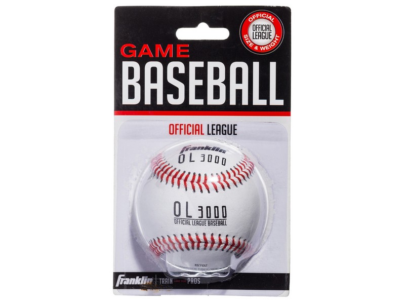 Franklin Official League White Leather Baseball 2.75 in. 1 pk