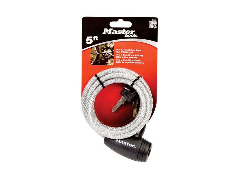 Master Lock 5/16 in. W X 5 ft. L Vinyl Covered Steel Pin Tumbler Locking Cable 1 pk