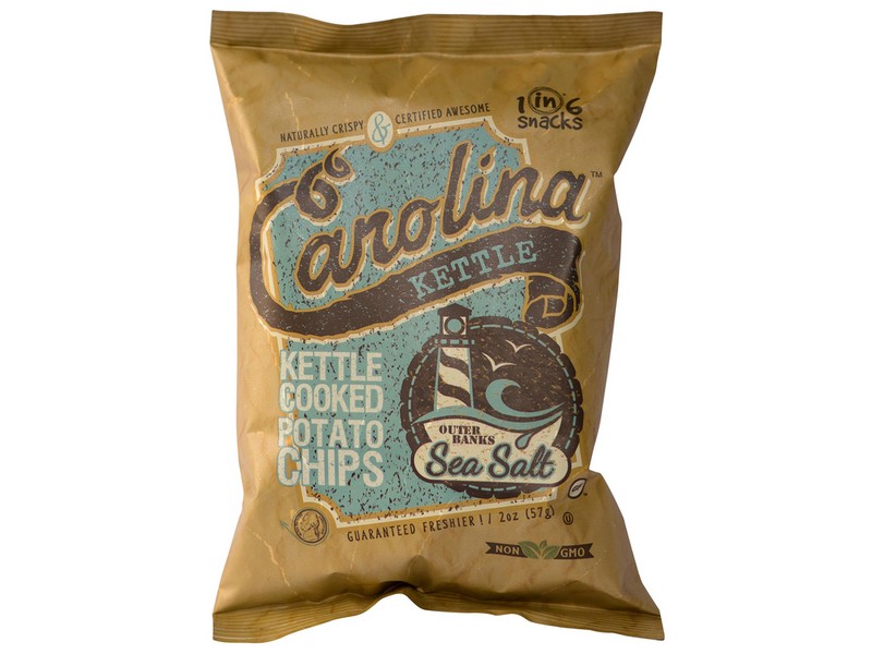 1 in 6 Snacks Carolina Outer Banks Sea Salt Potato Chips 2 oz Bagged