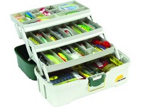 Plano 3 Tray Tackle Box w/Dual Top Access Grn Met/Off White