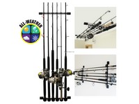 Rush Creek 3-in-1 6 Fishing Rod Wall or Ceiling Rack