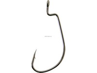 Owner Bass J Hook with Cutting Point, Size 1/0, Z Bend, Worm, Black Chrome,