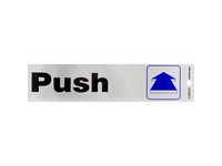 Hillman English Silver Push/Pull Decal 2 in. H X 8 in. W