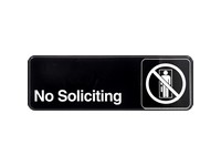 Hillman English Black No Soliciting Plaque 3 in. H X 9 in. W