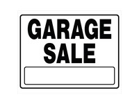 Hillman English White Garage Sale Sign 20 in. H X 24 in. W