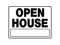 Hillman English White Open House Sign 20 in. H X 24 in. W
