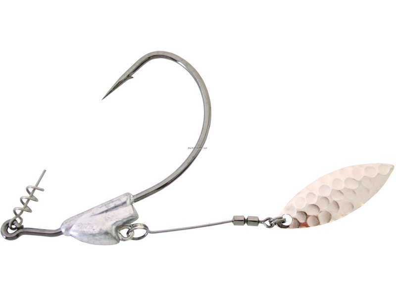 Owner Flashy Swimmer Bass Hook with Centering-Pin Spring, Size 3/0, 3/16 oz,
