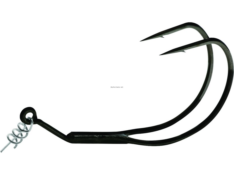 Owner Double Toad Bass Hook, Size 5/0, Needle Point, V Angle, Black Chrome,