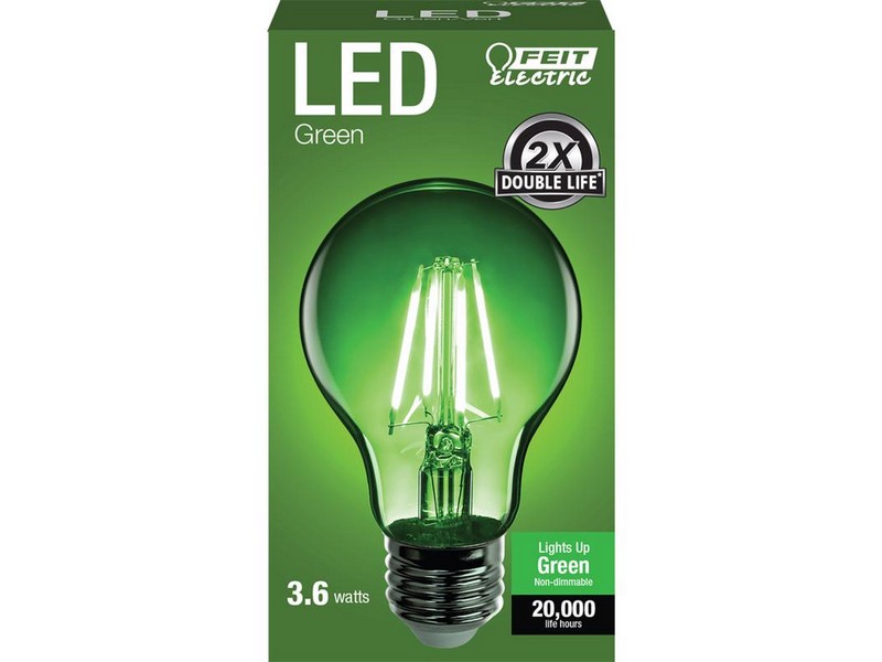 Feit Electric A19 E26 (Medium) Filament LED Bulb Green 30 W 1 pk