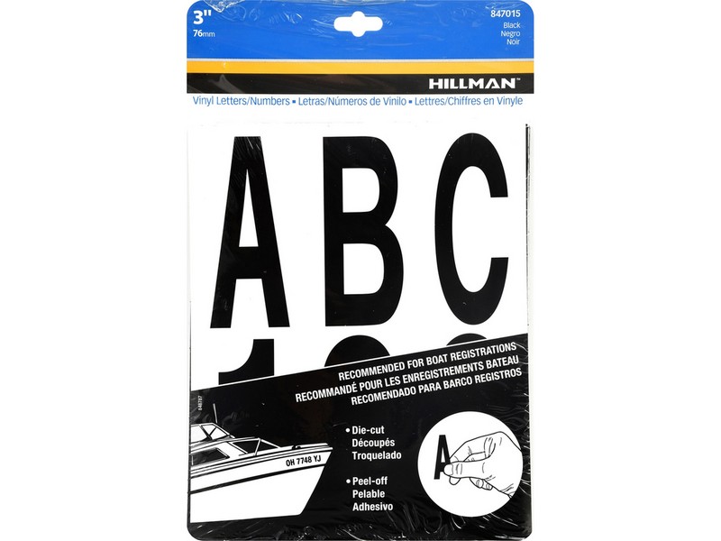 Hillman 3 in. Black Vinyl Self-Adhesive Letter and Number Set 0-9, A-Z 100 pc
