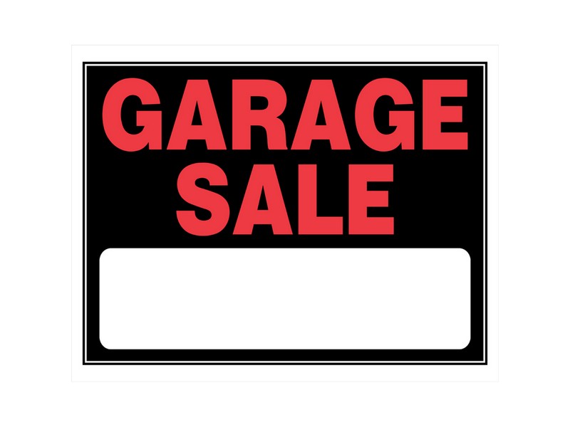 Hillman English Black Garage Sale Sign 15 in. H X 19 in. W