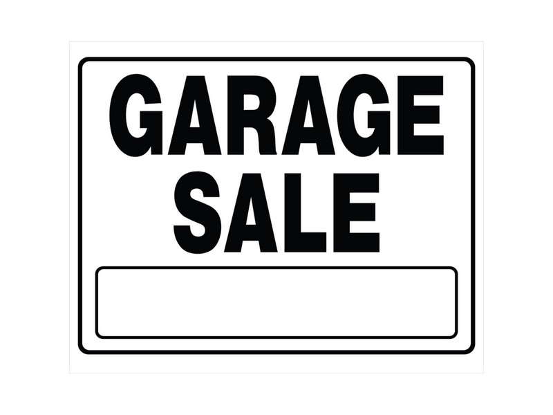 Hillman English White Garage Sale Sign 20 in. H X 24 in. W