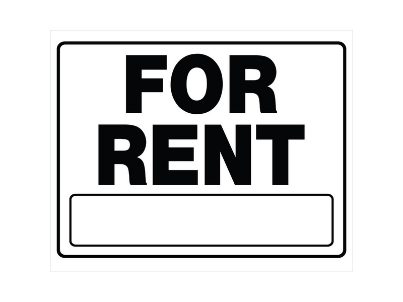 Hillman English White For Rent Sign 20 in. H X 24 in. W