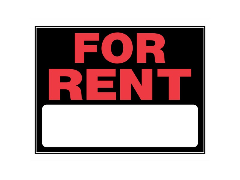 Hillman English Black For Rent Sign 15 in. H X 19 in. W