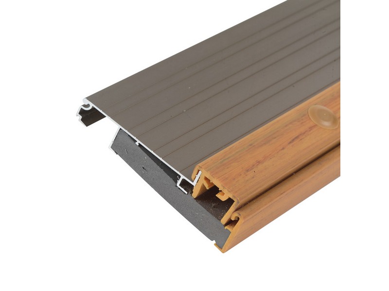 M-D 0.63 in. H X 3.5 in. W X 36 in. L Satin Nickel Aluminum Thermal Break Threshold Gray