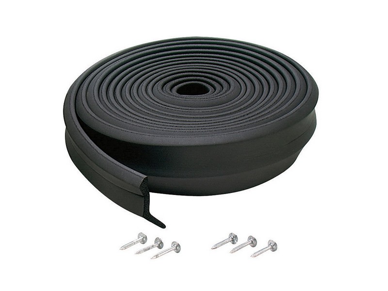 M-D Black Rubber Door Set Seal For Garage Doors 16 ft. L X 1 in. T