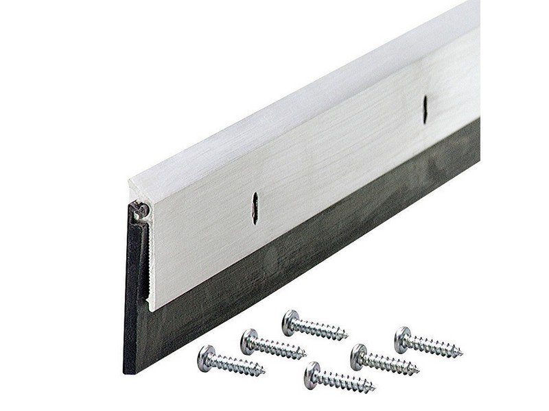 M-D Silver Aluminum Door Sweep For Commerical 3 ft. L X 2 in. T