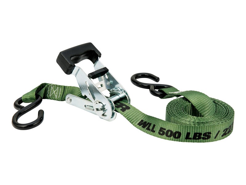 Keeper 1 in. W X 12 ft. L Green Ratchet Tie Down Strap 500 lb 1 pk