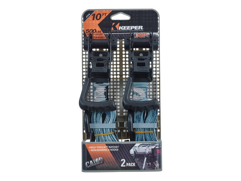 Keeper Ergo-Torque 1 in. W X 10 ft. L Camo Ratchet Tie Down Strap 500 lb 1 pk