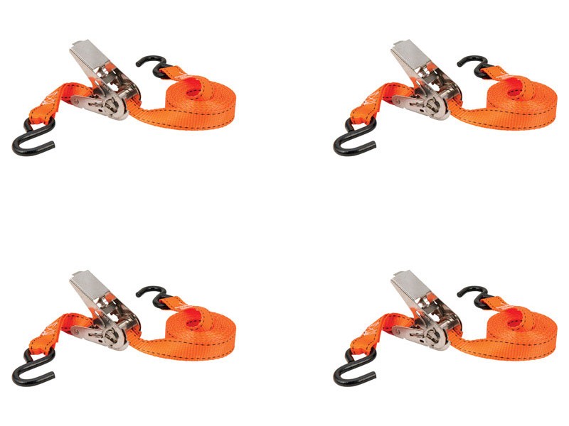 Keeper 1 in. W X 10 ft. L Orange Tie Down w/Ratchet 300 lb 4 pk