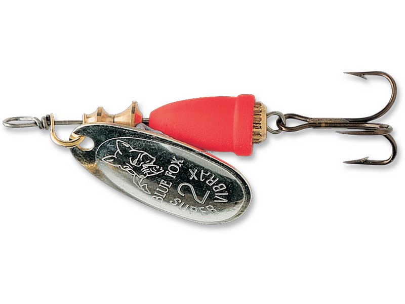 Blue Fox 60-00-213IC Classic Vibrax Spinner, 7/64 oz, Gold/Fluorescent Red