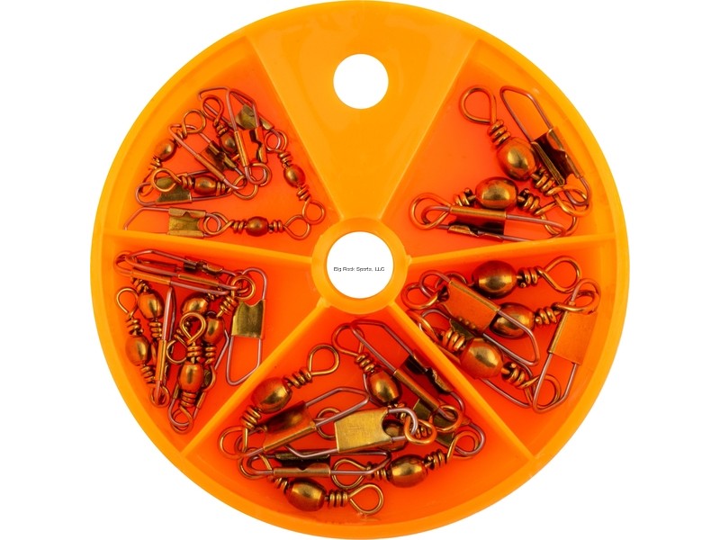 Danielson D1002 Snap Swivel Assortment Brass w/Dial Box 20pc