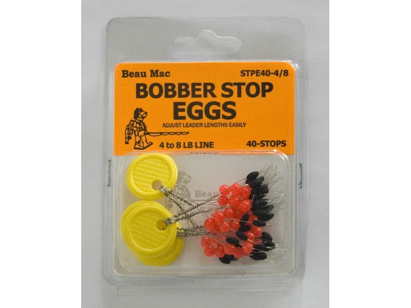 Beau-Mac STPE40-4/8 Bobber Stop Eggs Rubber w/Beads 40Pk 4-8