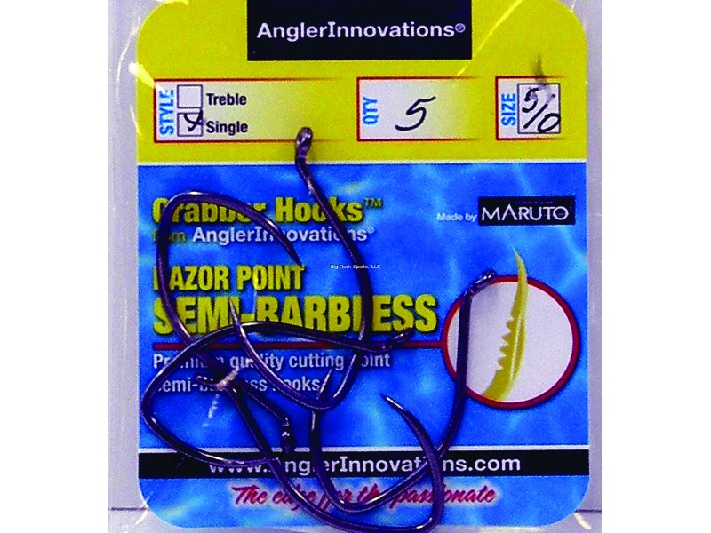 Maruto Sickle 5/0-5 Grabber Hook Size 5/0, Semi Razor Point, 10X, Single