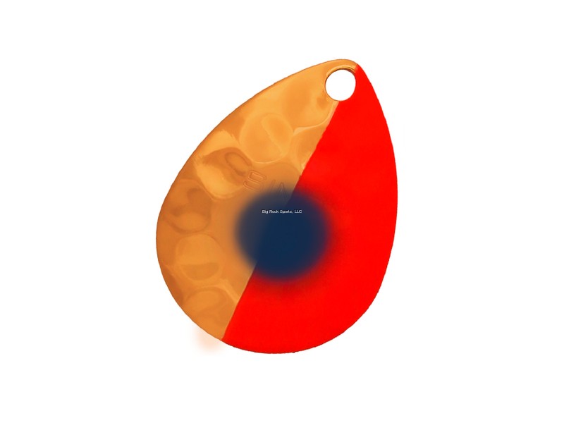 Hawken SSBH35011 Simon Spinner Blade 3.5 Hex - 50/50 Flame w/ Blue Dot