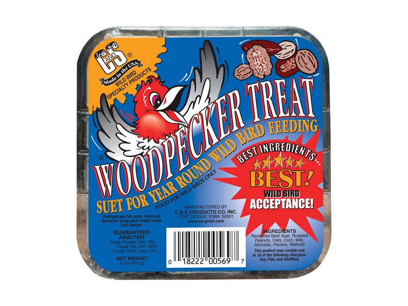 C&S Products Woodpecker Treat Assorted Species Beef Suet Wild Bird Food 11 oz