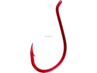 Gamakatsu 02308 Octopus Hook, Size 4, Barbed, Needle Point, Ringed Eye, Red,