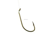 Pucci BH20-1 Snelled Hook, Size 1, 2 Sliced Shank, Baitholder, Bronze, 6 per