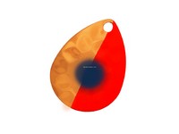 Hawken SSBH35011 Simon Spinner Blade 3.5 Hex - 50/50 Flame w/ Blue Dot