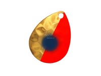 Hawken SSBH35012 Simon Spinner Blade 3.5 Hex - 50/50 Flame w/ Blue Dot (Gold