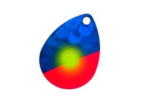 Hawken SSBH35023 Simon Spinner Blade 3.5 Hex - Silver, Slash Pink / Blue