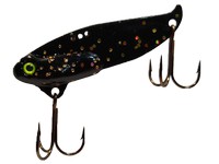 Fish Eye Tackle Durable Powder Coated 5/8oz Blade Bait Black with Gold