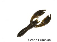 NetBait Baby Paca Craw, 4", Green Pumpkin, Floating, 9/Pack