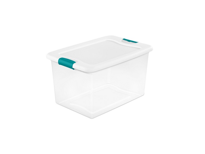 Sterilite 64 qt Clear/White Latch Storage Box 13-1/2 in. H X 23-3/4 in. W X