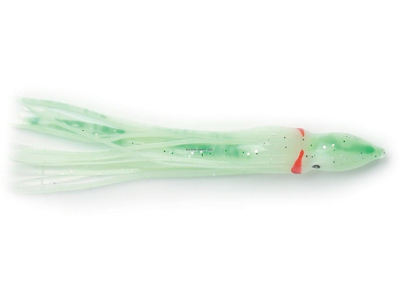 P-Line Sunrise Squid Skirt 2 1/2" Glow Green Spots 8pk