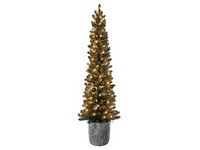 Celebrations 5 ft. Pencil LED 100 ct Green Alpine Resin Potted Christmas