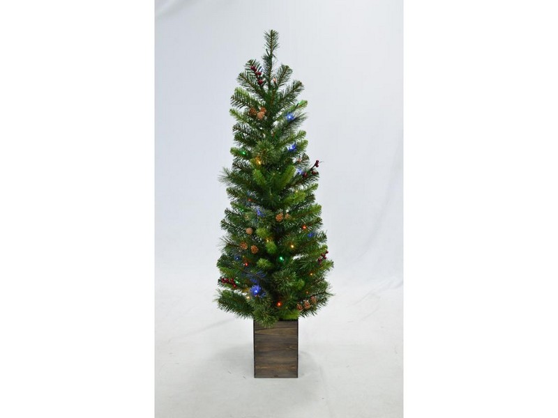 Celebrations 4 ft. Slim LED 50 ct Mixed Pine Color Changing Entrance Tree