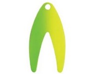 Fish Eye Tackle Blade #2 Dakota 4pk Chartreuse Green Splash