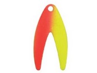 Fish Eye Tackle Blade #2 Dakota 4pk Chartreuse Orange Splash