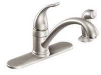 Moen Torrance One Handle  Stainless Steel Kitchen Faucet Side Sprayer Included