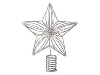 Lumineo LED Silver Tree Topper Star Indoor Christmas Decor 9.84 in.