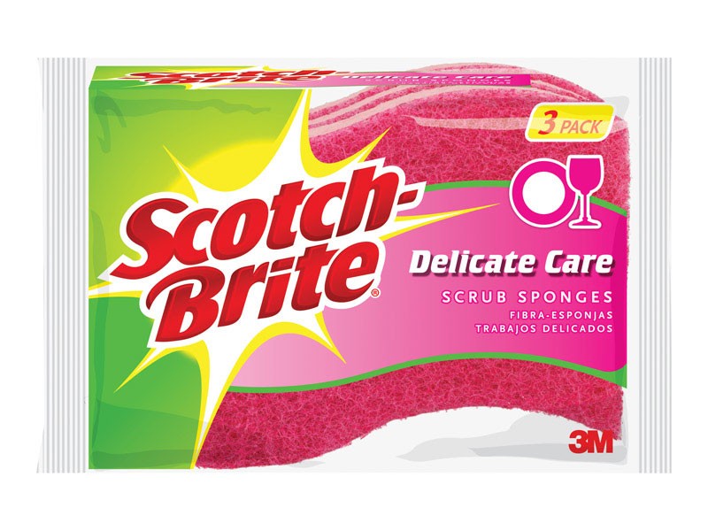 Scotch-Brite Delicate, Light Duty Sponge For Multi-Purpose 4.4 in. L 3 pk
